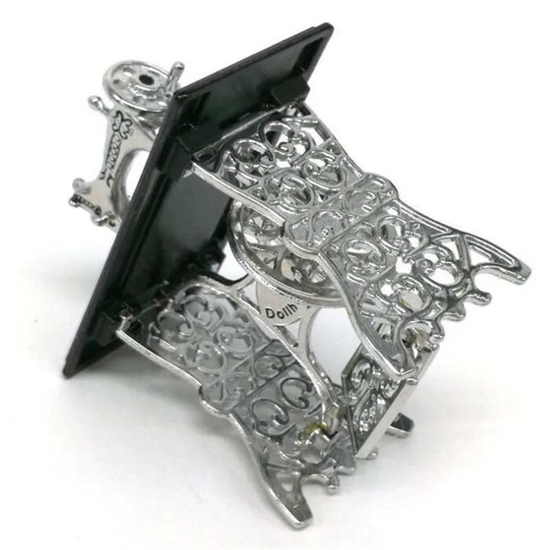 1/12 Dollhouse Miniatures Furniture Vintage Silver Sewing Machine Table Metal | Дом и сад