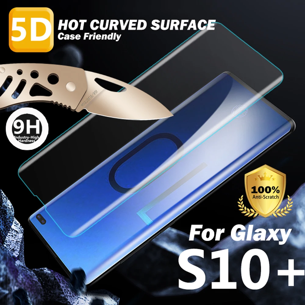 Жесткая пленка из закаленного стекла для Samsung Galaxy S10 Plus предотвращает деформацию