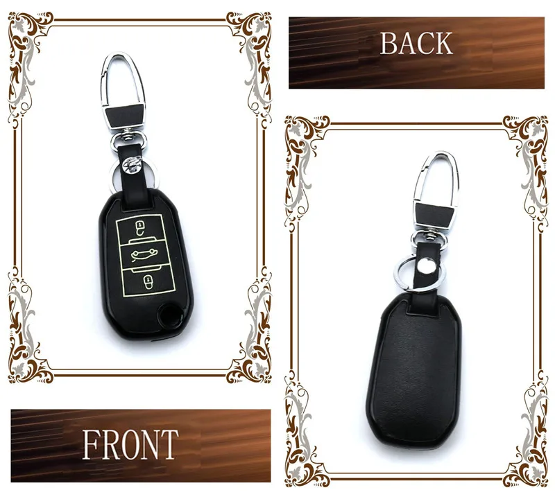 Чехол для ключей из натуральной кожи для peugeot 3008 308 RCZ 508 408 2008 key