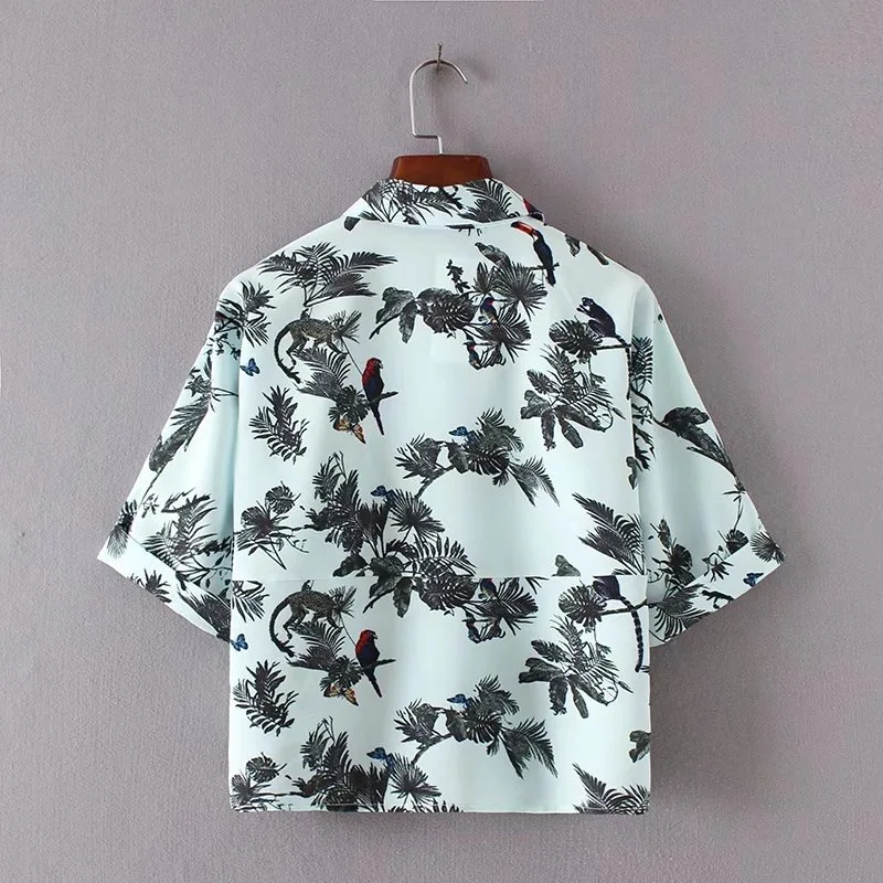 VOGUE! Новая женская рубашка на пуговицах с коротким рукавом и принтом в виде