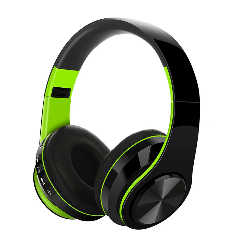 Green Hi-Fi стереонаушники Bluetooth наушники Музыкальная гарнитура FM Spport sd-карта с микрофоном для мобильного телефона Xiaomi iphone Sumsamg Tablet - Цвет: Green