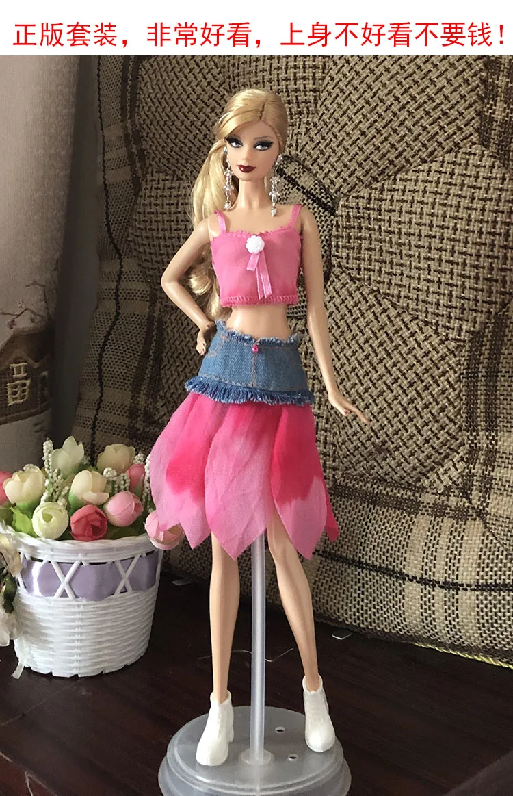 Женский комплект рубашка джинсы брюки платье костюм для 1/6 BJD ST FR Барби Кукла