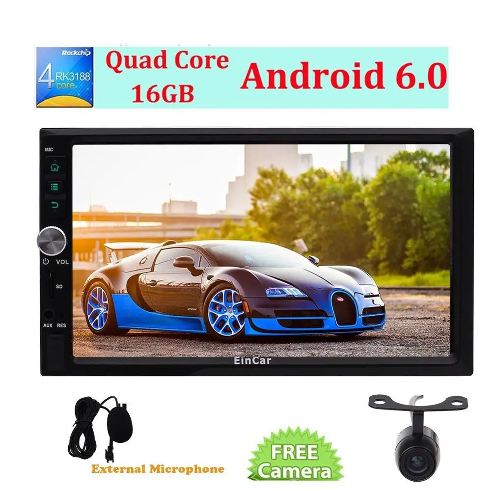 HD 7 &quotAndroid 6 0 Автомобильный gps радио двойной стерео в тире четырехъядерный СБ Navi