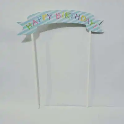 blue cake topper Единорог тематическая вечеринка на день рождения столовые салфетки под чашки баннер Свадебные товары для вечеринки на день рождения украшения - Цвет: blue cake topper
