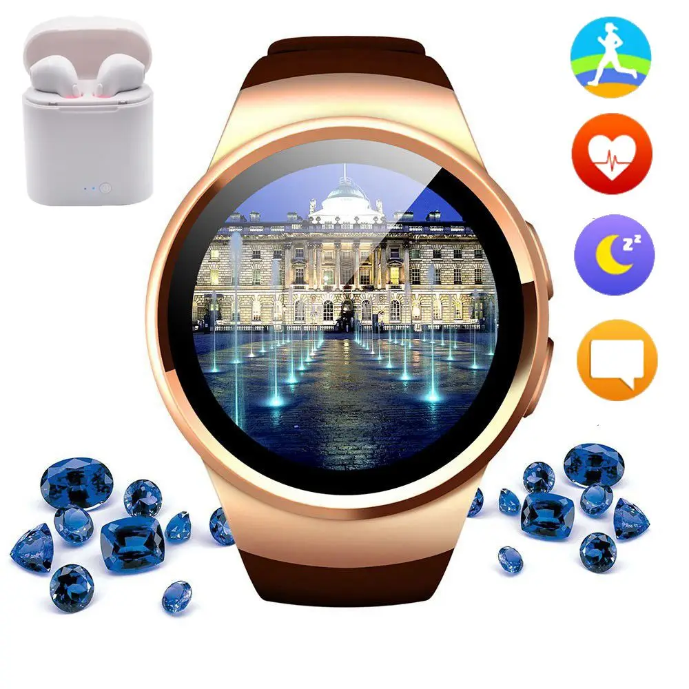 KW18 Смарт часы Android/iOS тонкие с сим картой TF Bluetooth телефон монитор сердечного ритма