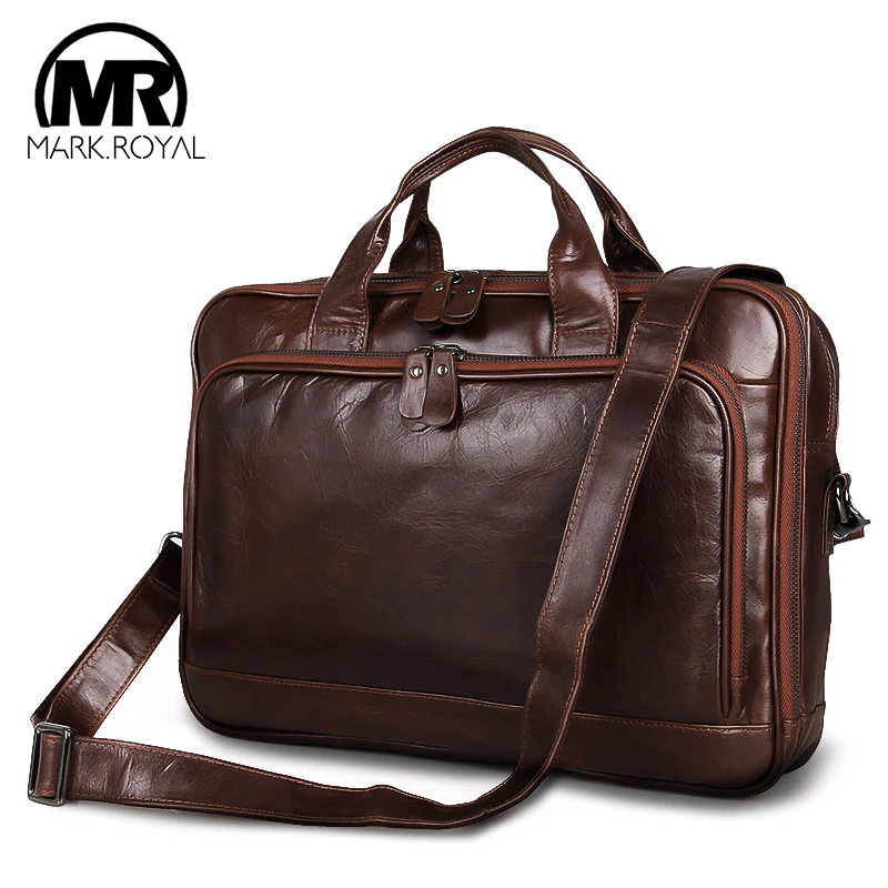MARKROYAL, мужской ретро кожаный портфель, сумка на плечо, Мужская Роскошная брендовая сумка-мессенджер, сумка через плечо, сумка-тоут для 15,6 дюймового ноутбука