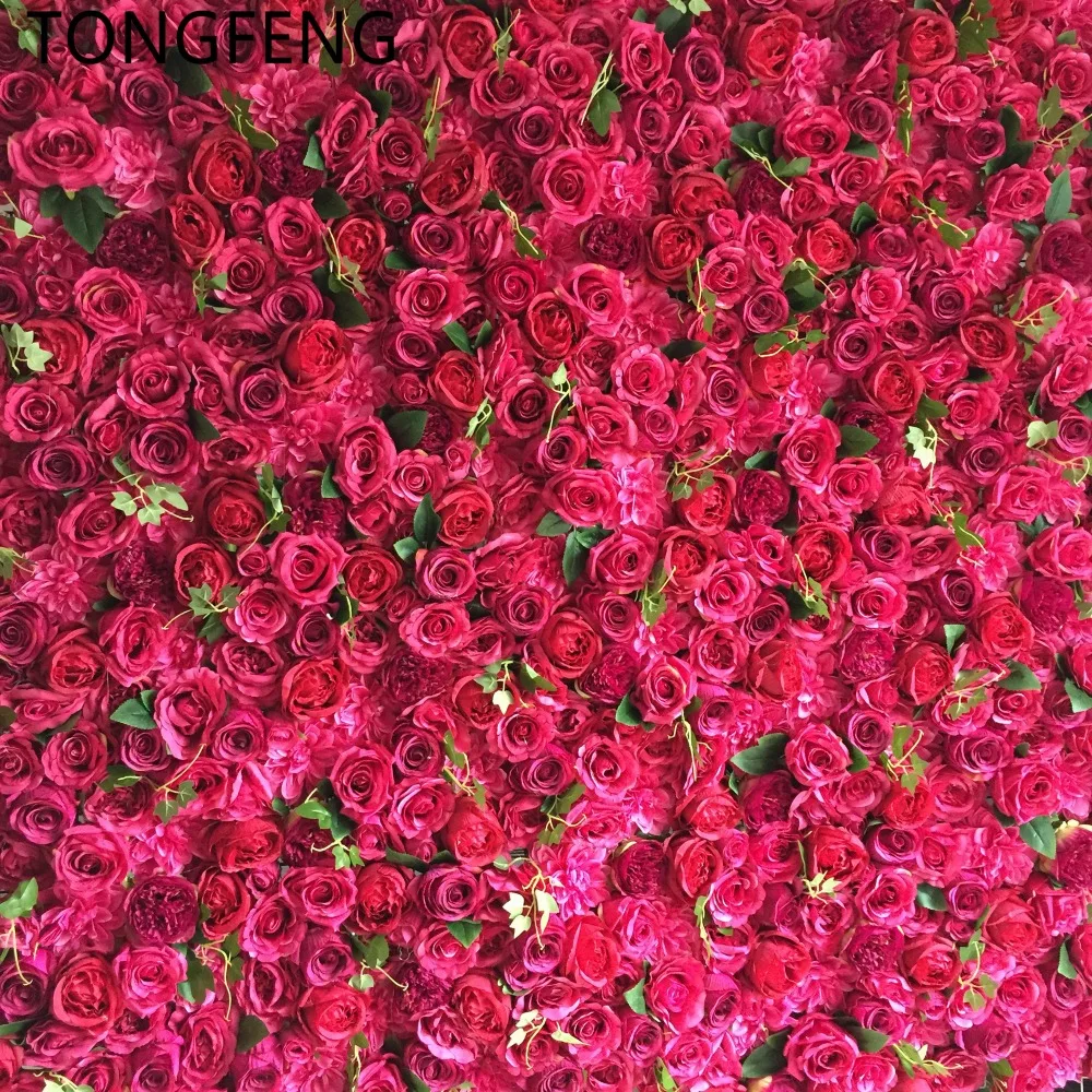 TONGFENG 24 шт./лот розовый 3D цветок настенный бегунок цветы искусственная шелковая