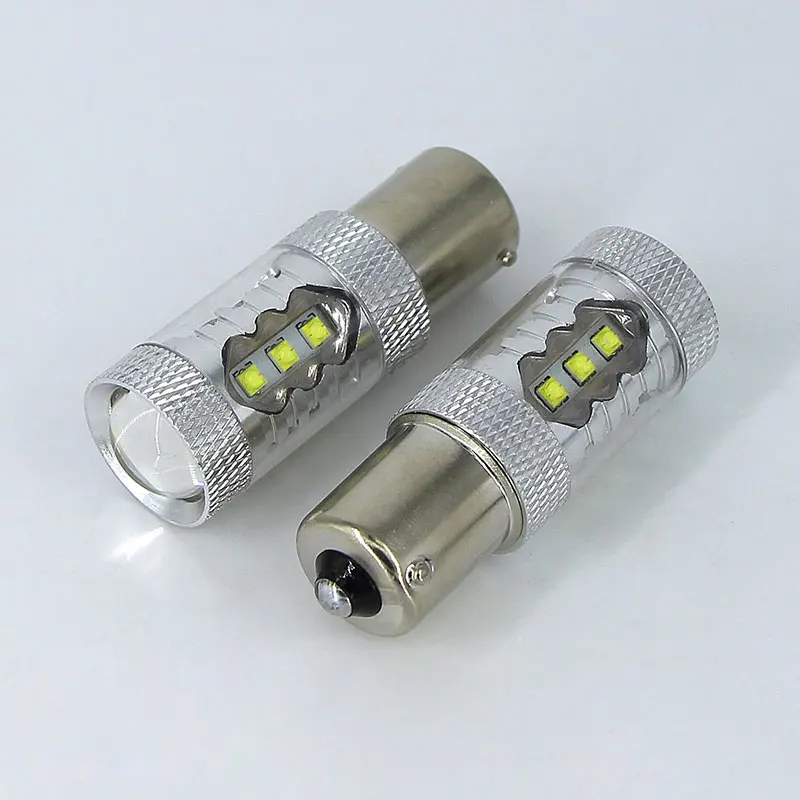 

Apmatauto 2x 1156 P21W BA15S LED Bulb 80w Rear Reversing Tail Light lamp For Skoda VW BMW volvo xc90 xc60 v70 s80 s40 v60,white