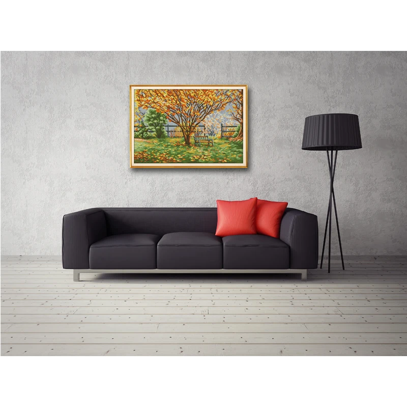 Fallen leaves scenery decor painting 14CT 11CT counted cross stitch kits embroidery set Needlework Set Home | Дом и сад