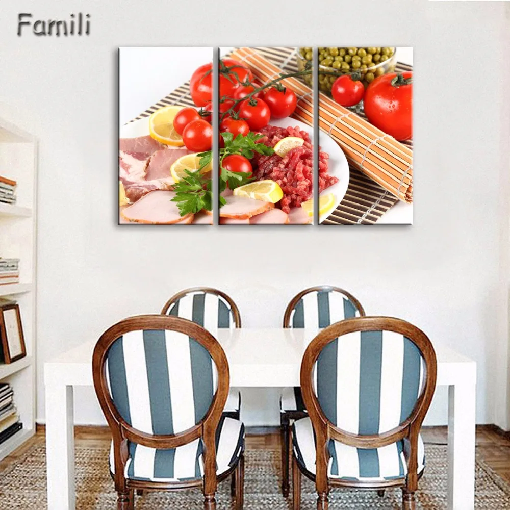 3 шт. настенные картины с изображением вкусного мороженого|picture for living room|wall