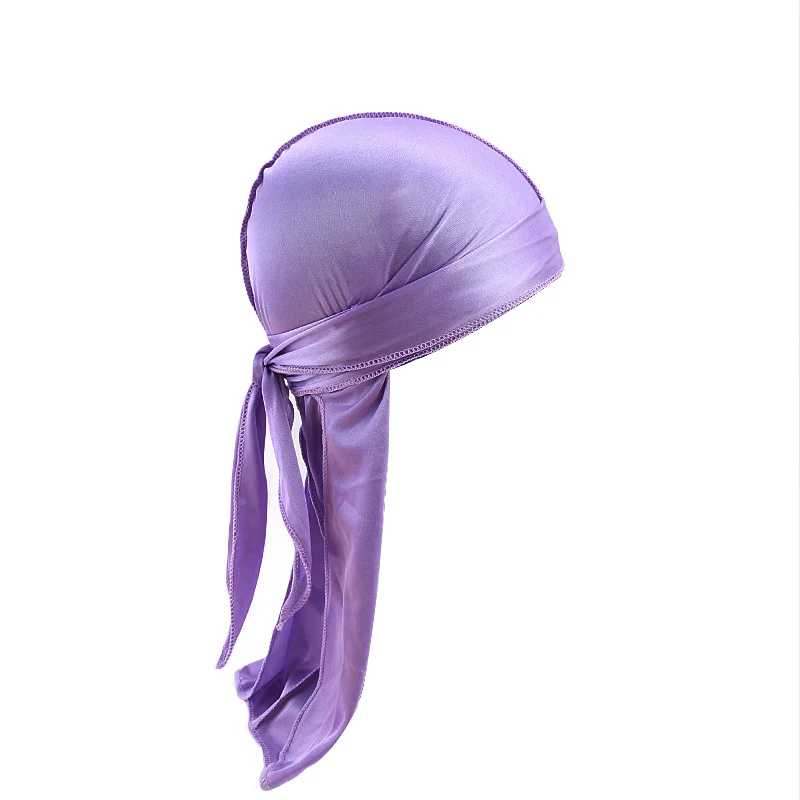Новинка, одноцветная модная шелковистая Кепка Durag для женщин и мужчин, хип-хоп кепка, обруч для волос на голову, Doo Rag