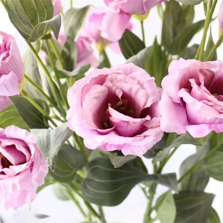 6 голов/Букет Eustoma искусственные шелковые цветы для дома окно аксессуар для балконов украшения поддельные Флорес фотографии фоны