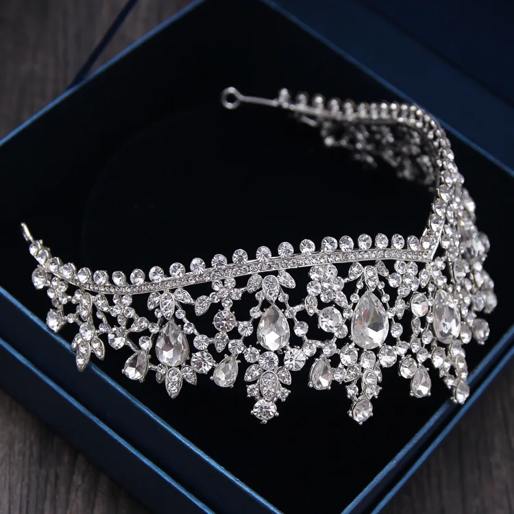 MANWII silvery inlay shine rhinestone Ornaments Tiaras and princess Crowns for Women Bridal Weddings Hair Accessories A0001 | Украшения и