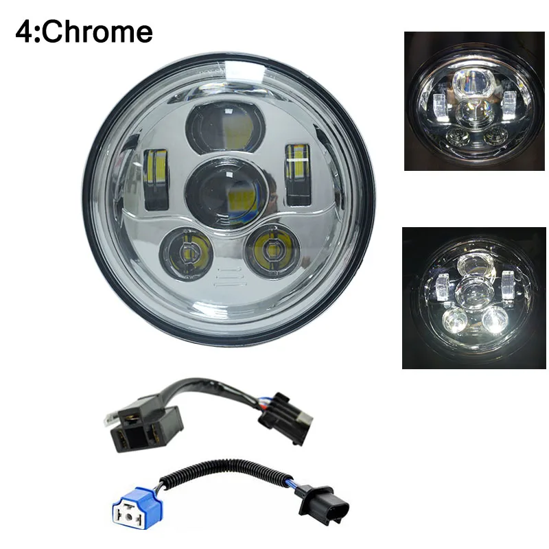7 дюймов аксессуары для мотоциклов светодиодный фонарь DRL Angel Eye налобный фонарь Softail Touring Trike 883 проектор - Цвет: 50W(4Chrome)