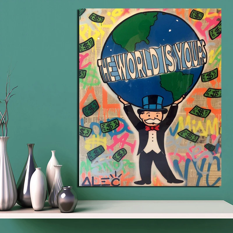 Alec Монополия мира ваш холст живопись плакаты принты Мраморная настенная