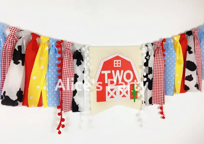 Новая ферма тема корова первый два дня рождения сарай стул баннер гирлянда фото