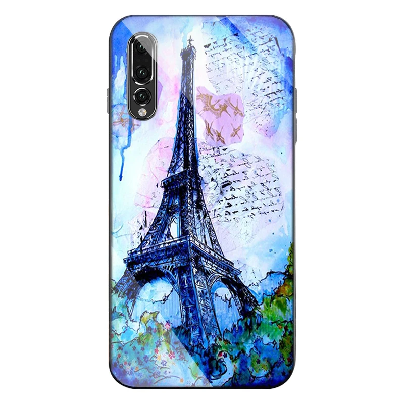 Luxury Glass celular Case For huawei mate 20 lite p30 p20 pro p10 plus Cover nova 3i 4 tower gift Phone |