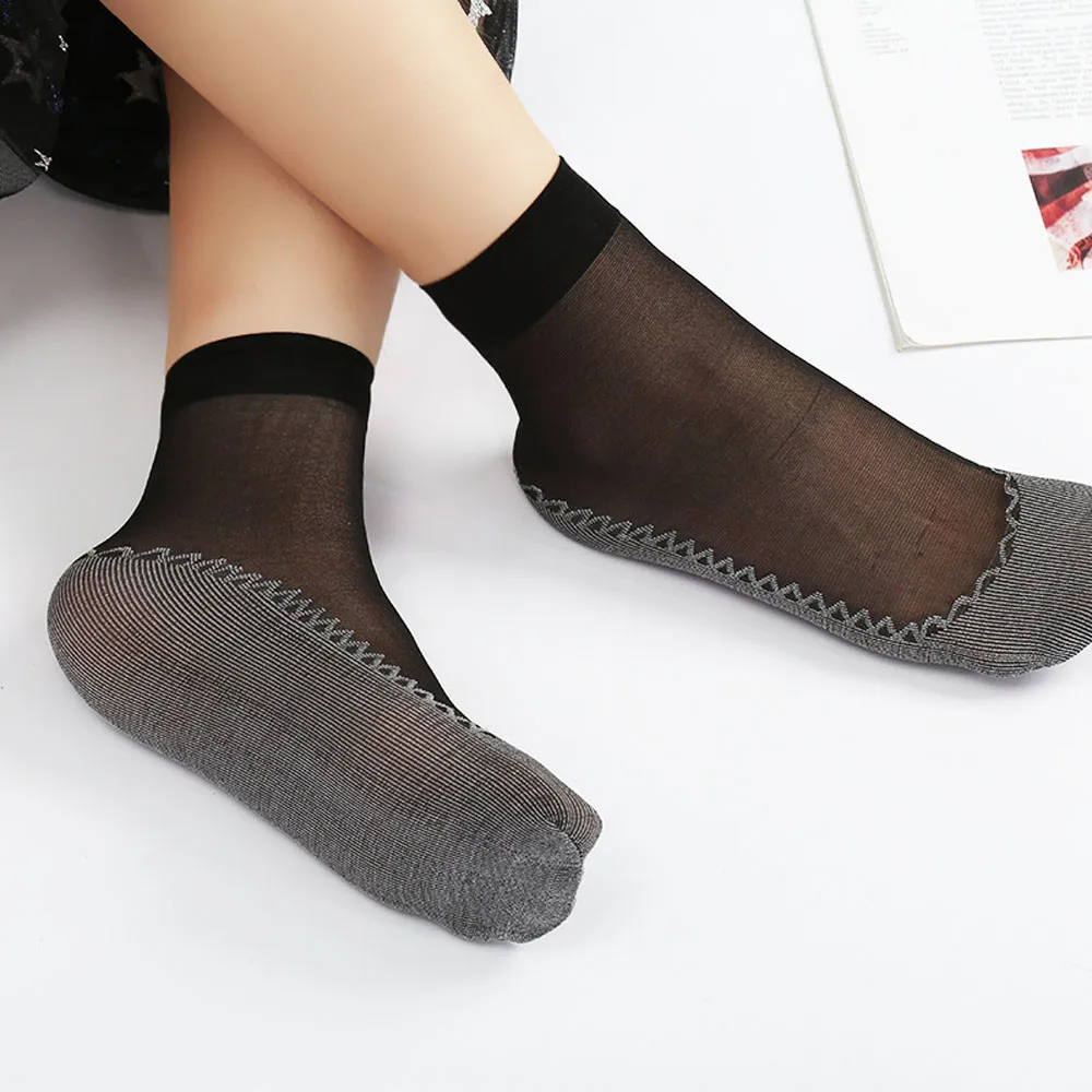 Женские ультра тонкие эластичные шелковые короткие сексуальные запасы Лодыжка