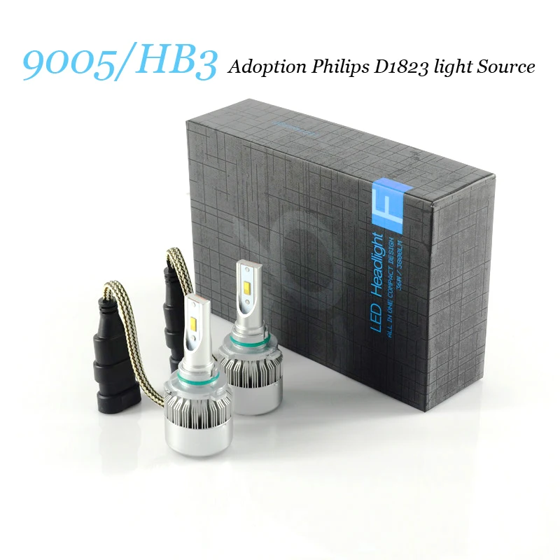 72W фары для 7600LM комплект HB3/9005 Автомобильный светодиодный фар H1 H7 12V монтажа