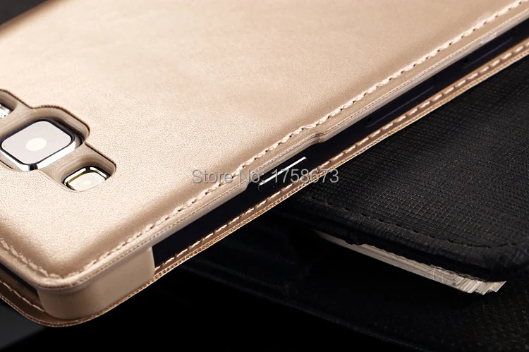 Роскошный оригинальный кожаный чехол книжка с окошком для Samsung Galaxy A3 A300 A3000 A300F