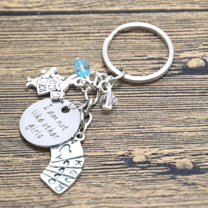 Брелок с надписью Алиса в стране чудес 12 шт./лот|alice in|alice in wonderlandgirl keyrings |
