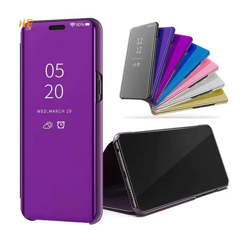Умный откидной зеркальный чехол с подставкой для samsung Galaxy S10 Lite S10Plus J7 DOU A920/A9Sate Pro