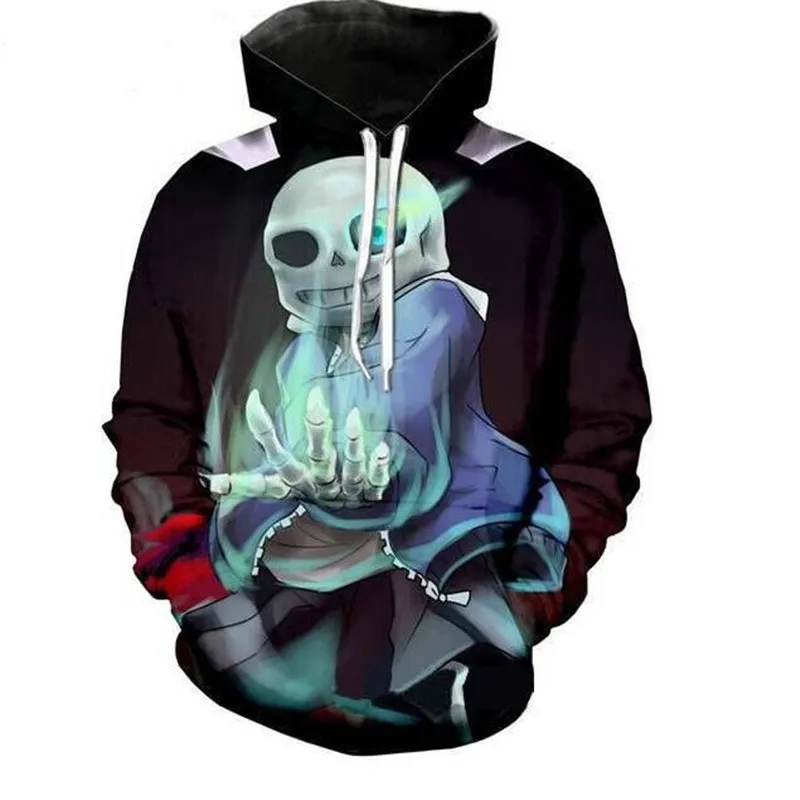 hoodies 3 Игры Undertale косплей костюм толстовки крутой Скелет Cos синее пальто на молнии с капюшоном свитер латексная маска для мужчин мальчиков и женщин - Цвет: hoodies 3