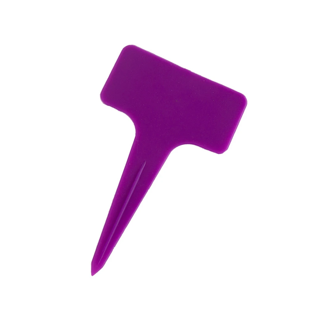 Purple 50 шт пластиковые растения Т-образные бирки Маркеры Детский сад цветочный горшок плантатор этикетка овощ бирки поднос для рассады украшения сада - Color: Purple