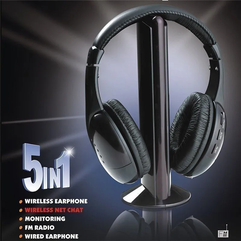 5 в 1 Hi Fi беспроводная гарнитура наушники для телевизора DVD MP3 ПК|Наушники и