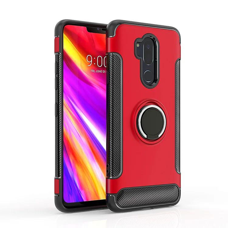 Красный Для LG V40 чехол thinq для LG G7 чехол thinq Броня полная защита кольцо магнетизм держатель Телефон задняя оболочка для LG G710 V40 G7 чехол - Цвет: Красный