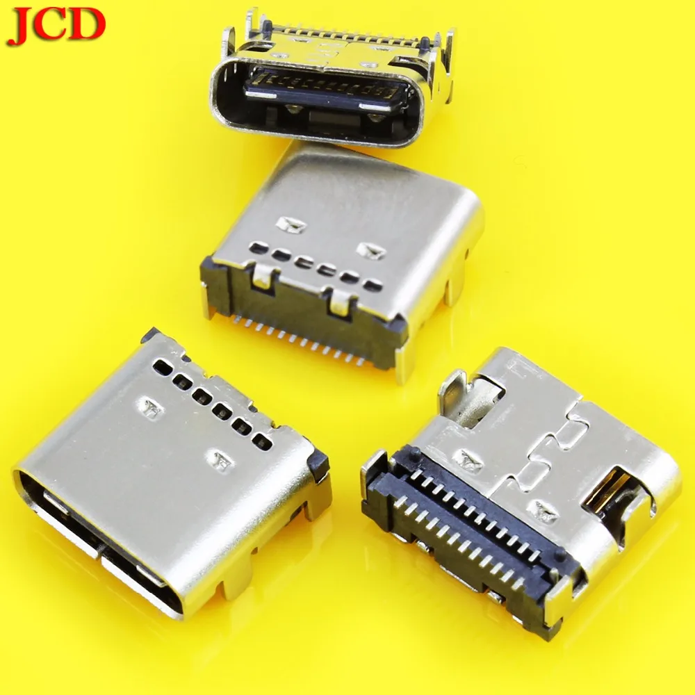 JCD новый разъем USB 3 1 Type-C 24 штырька прямоугольный типа C PCB SMT двухрядный язычок