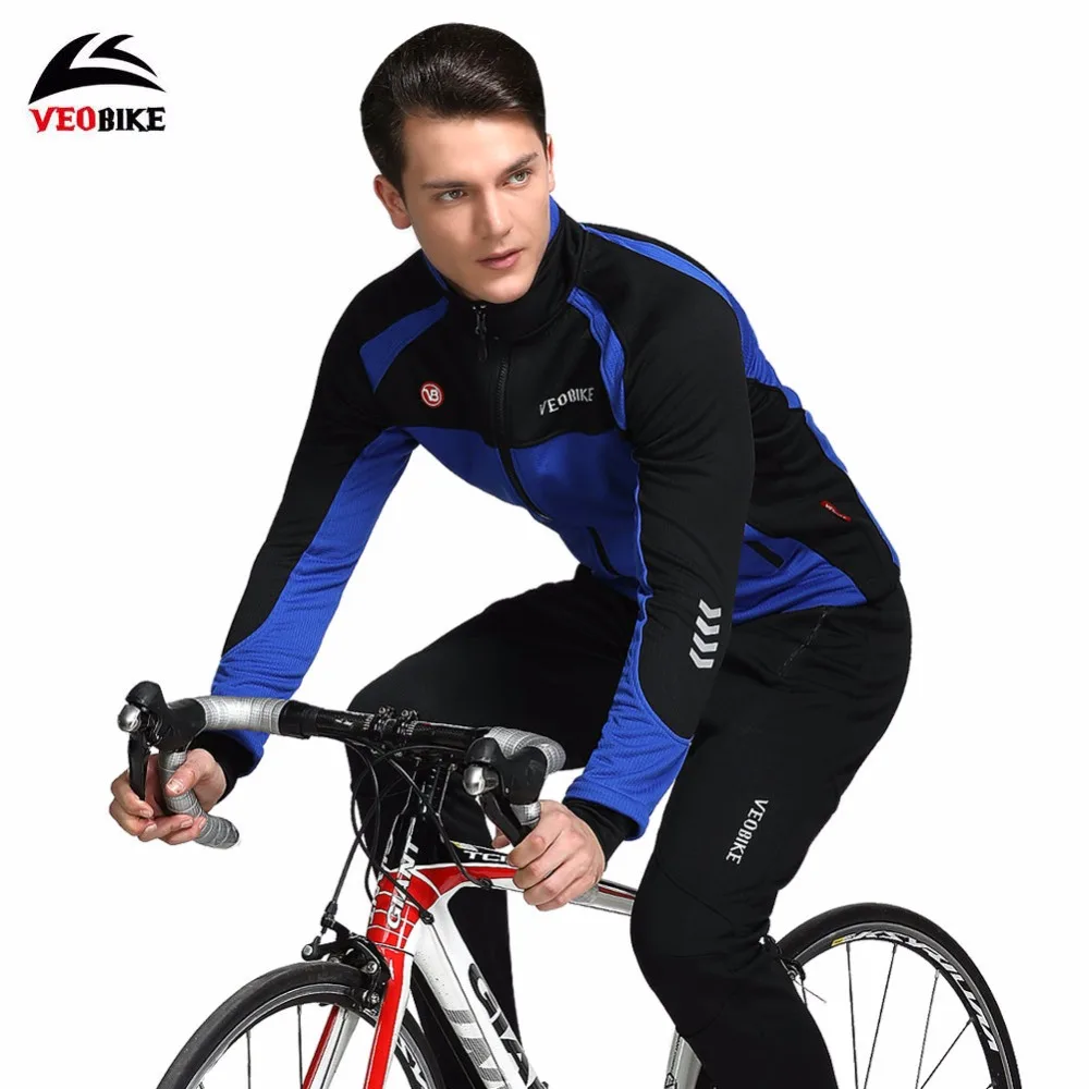 VEOBIKE 2018 Windproof Men Cycling Jacket Set Bike Winter Fleece Clothing MTB bicycle Jersey rainproof Ciclismo Maillot | Спорт и