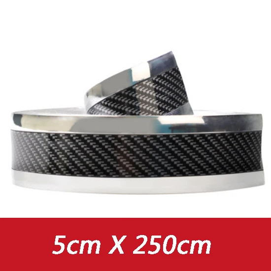 5cm X 1.25Meters Автомобильный порог анти-шаговый переоборудование педали Декоративная полоса Автомобильная дверь Боковой бампер наклейка для Volkswagen VW Tiguan MK2 - Название цвета: 5cm X 1.25Meters