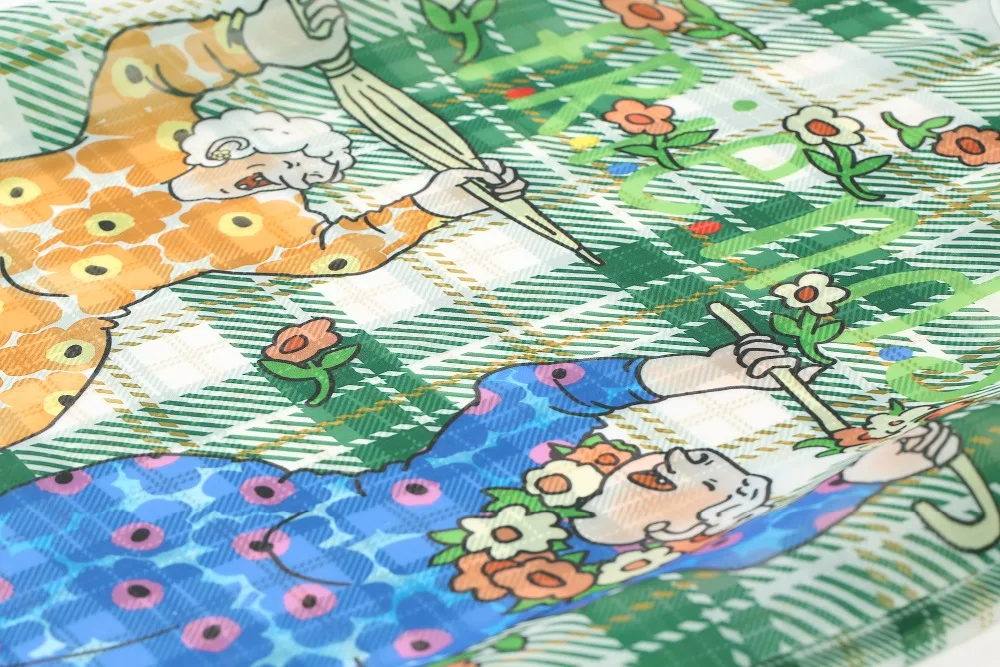 ELFSACK, винтажное зеленое клетчатое женское платье для вечеринки, мода, летнее платье с мультяшным принтом и круглым вырезом, большие размеры, повседневные женские праздничные платья