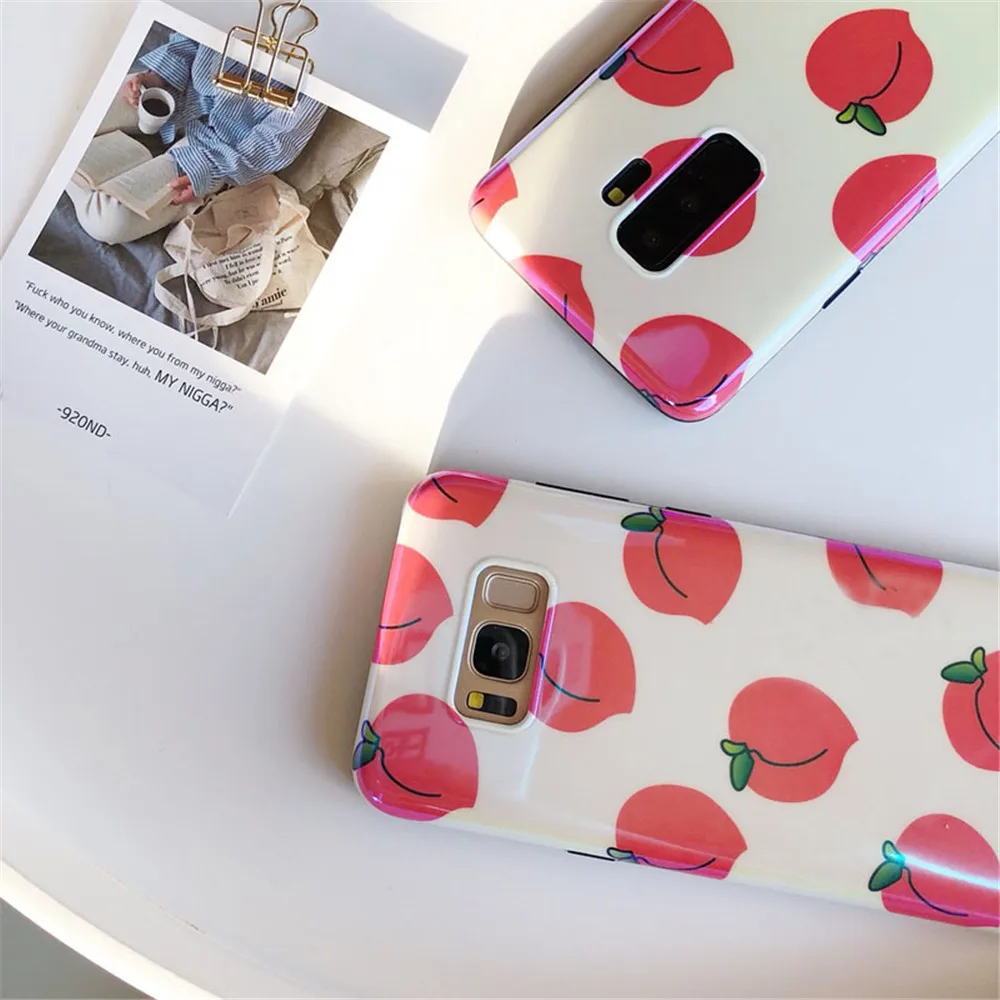 Корейский стиль случаях плоды персика груша чехол для samsung Galaxy S10 S8 S9 плюс Lite