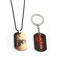 game killing floor 2 acrylic necklace keychains men game jewelry beads choker pendant key chain fans gift