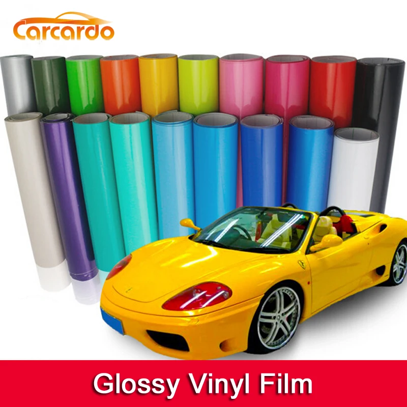 

Carcardo 1.52MX0.5M Glossy Vinyl Film Auto Sticker Bright Glossy Car Warp Sticker Vinyl Warp With Bubble Free Car Assessoires