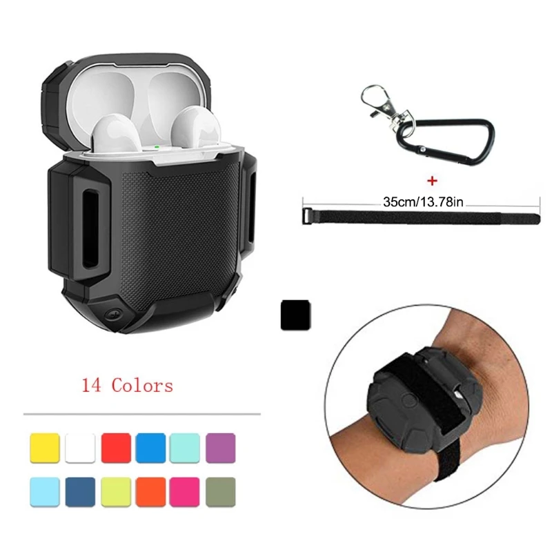 

Силиконовая Спортивная искусственная кожа с карабином для AirPods