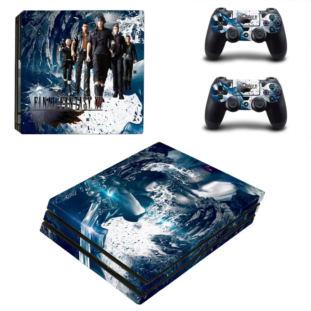 Наклейка Final Fantasy PS4 Pro для консоли PlayStation 4 и 2 контроллера Виниловая наклейка на