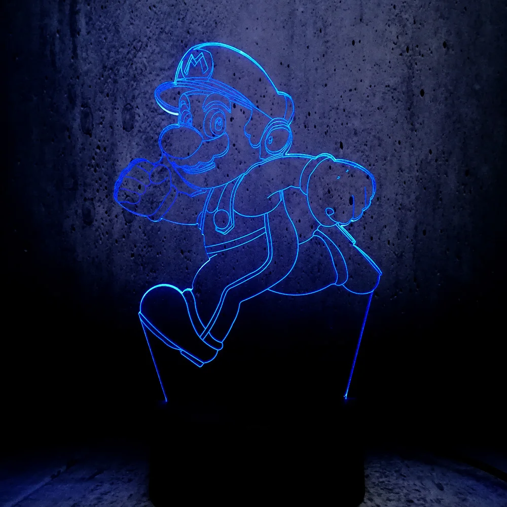 Классическая игра Супер Марио 3D LED USB лампа для бега мальчика акриловая Новинка