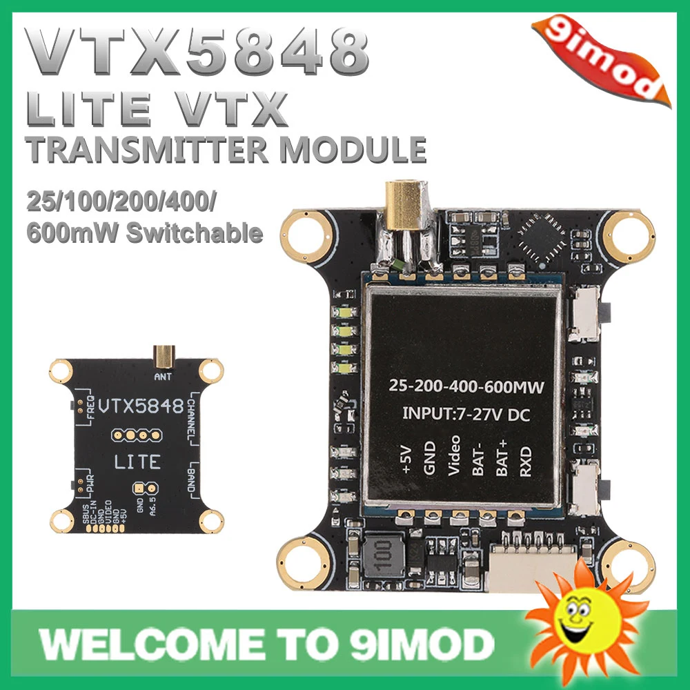 VTX5848 LITE VTX 5 8G 48CH 25/100/200/400/600 мВт переключаемый передатчик модулем OSD Управление для