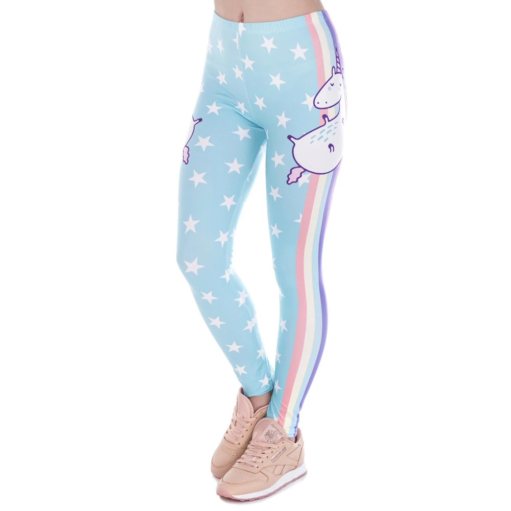 

Fashion Design Women Legins Unicorn Stars Printing Cozy Legging Woman High Waist Casual Leggings