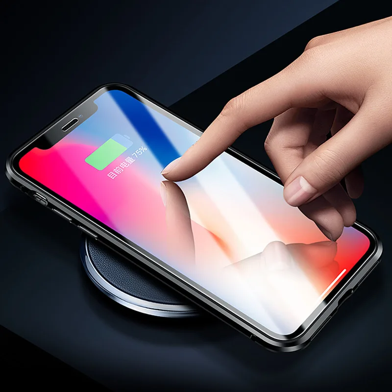 Чехол из закаленного стекла + экранная пленка для iPhone X XS Max XR 8 8P 7P 6 6P 6S Plus магнитная
