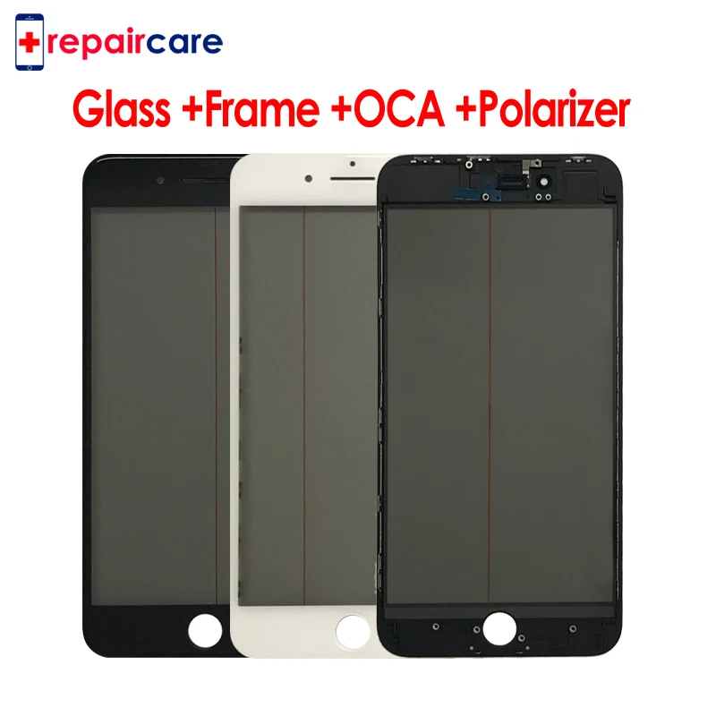 Холодный пресс 4 в 1 переднее стекло экрана с рамкой OCA + поляризатор Для iphone 8 plus 7