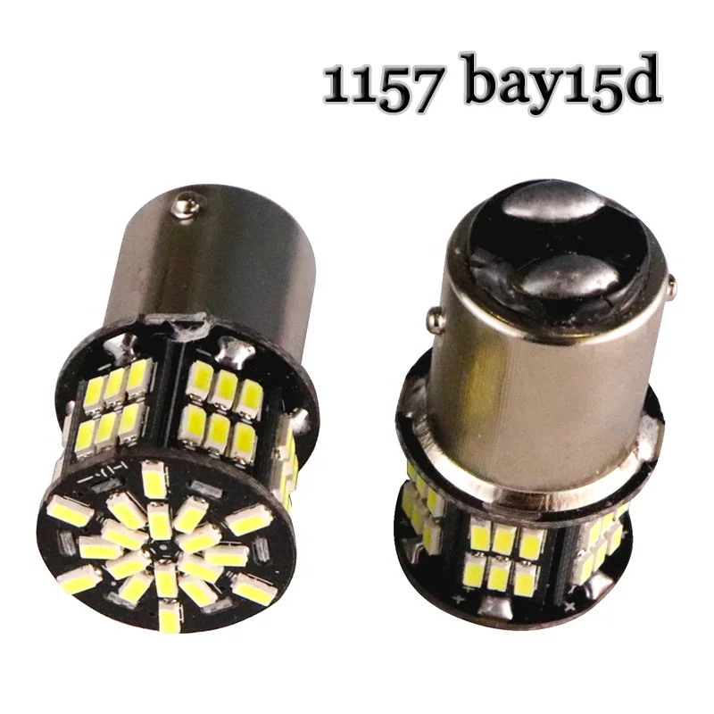 100 шт. 1157 BAY15D 54 SMD 3014 Светодиодная лампа 1156 ba15s bau15s 6000K Задний сигнал поворота