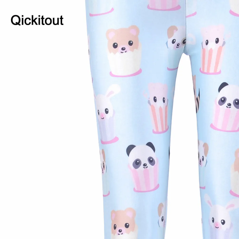 Штаны с космическим принтом разноцветные конфеты кавай Синие леггинсы женские