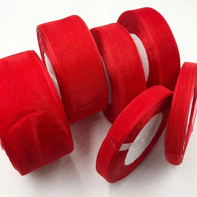 

Лента из органзы с золотым декором для свадебной вечеринки, для упаковки подарков на Рождество, фотолента для подарков 26