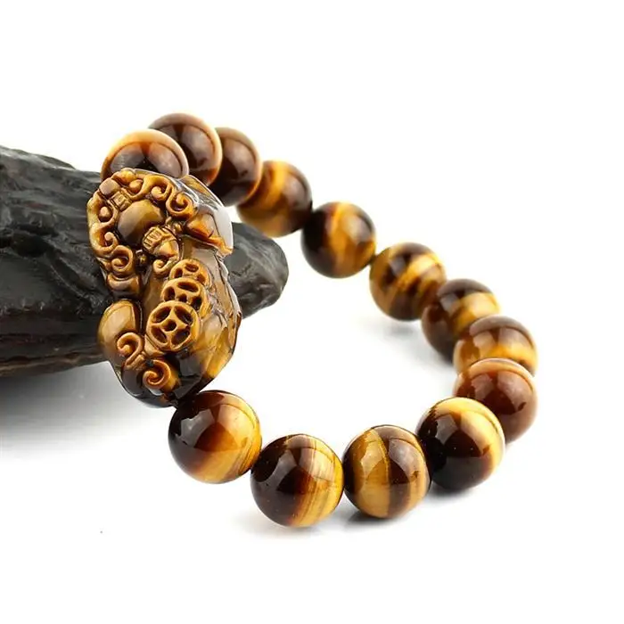 

High quality Tiger Eye Beads Bracelet Feng Shui Wealth Pixiu Bracelet Jewelry Good Luck Bracelet Piyao Bracelet Jewelry