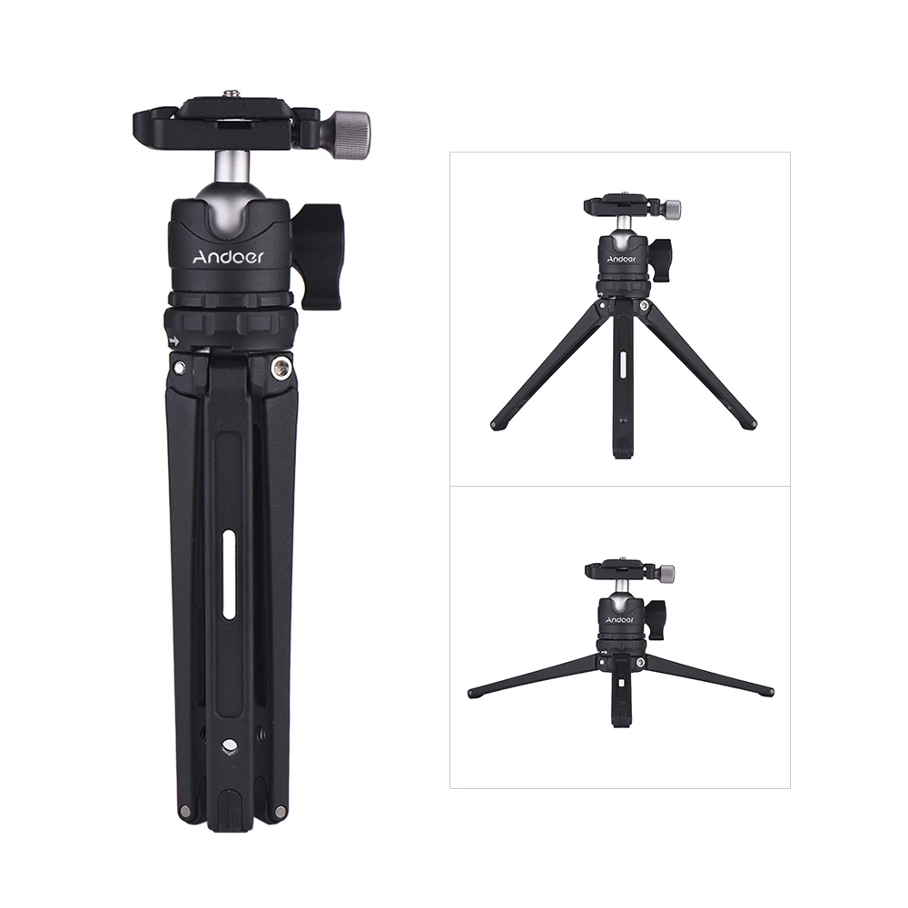 Andoer Table Desktop Mini Travel Tripod with Ball Head Quick Release Plate for Canon Nikon Sony DSLR GoPro Hero | Электроника