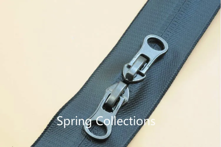 Рассеивающая молния 5 # двойное открытие черная нейлоновая Водонепроницаемая для